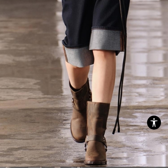 Zara distressed wide heeled leather ankle boots new with tags sz 6.5 brown - Picture 2 of 9